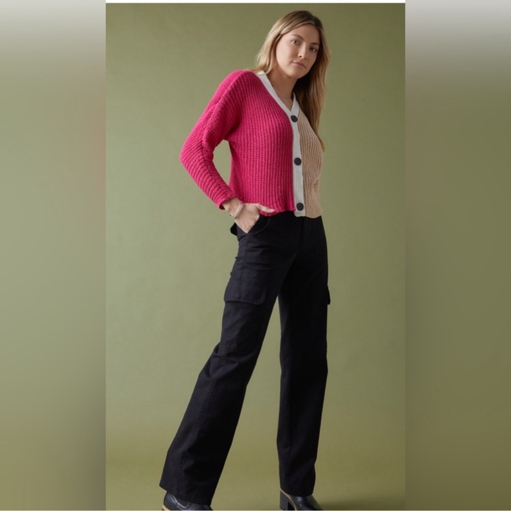 New Fall Francesca's Stacey Short Button
Down Colorblock Cardigan - Picture 3 of 9